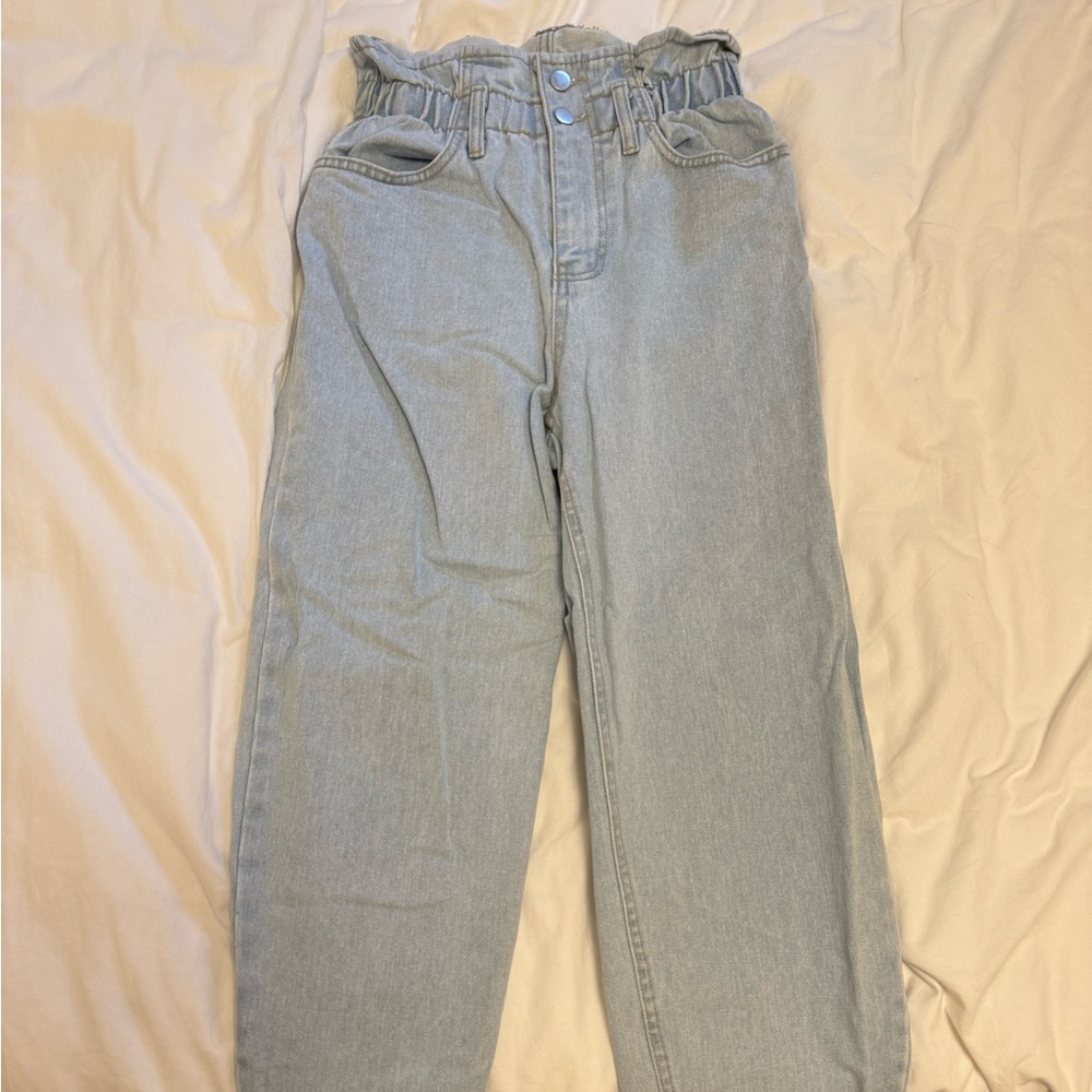 Oak and Fort paper bag Jean light wash size S